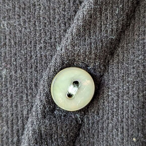Madewell Soft Ribbed Cardigan Asymmetrical Button Front V-neck Black XS N… - Picture 12 of 15